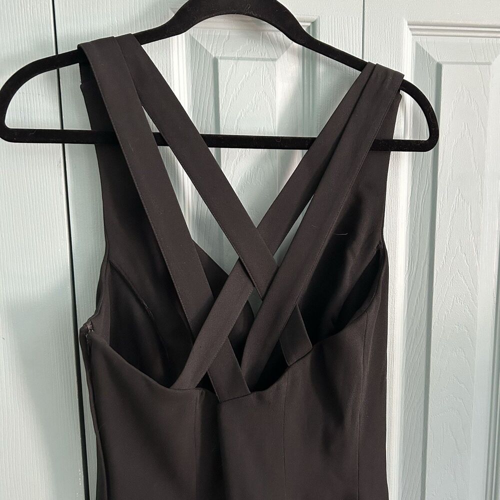 The Limited Y2K Black Mini‎ Dress 12 Cross Straps Sleeveless V-Neck Lined - Picture 7 of 10